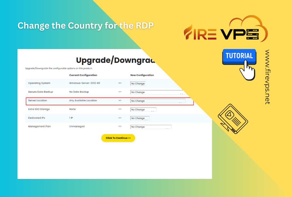 How to change the country for the RDP?