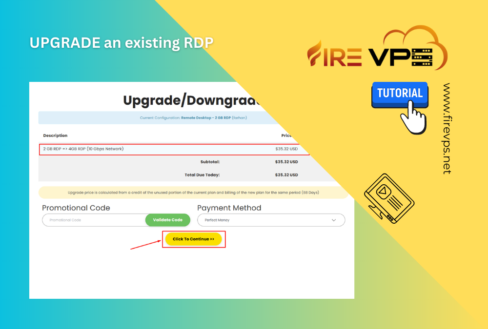 How to UPGRADE an existing RDP?