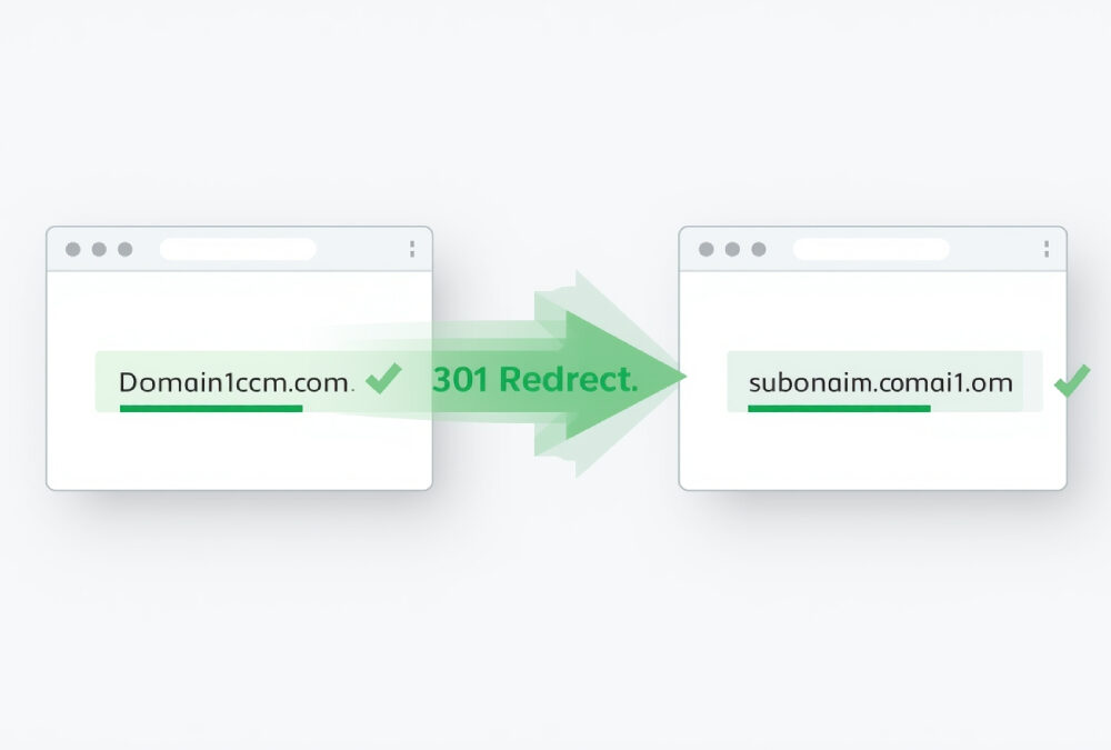 How to SEO safe redirect from domain1.com to domain2.com or domain1.com to subdomain.domain1.com